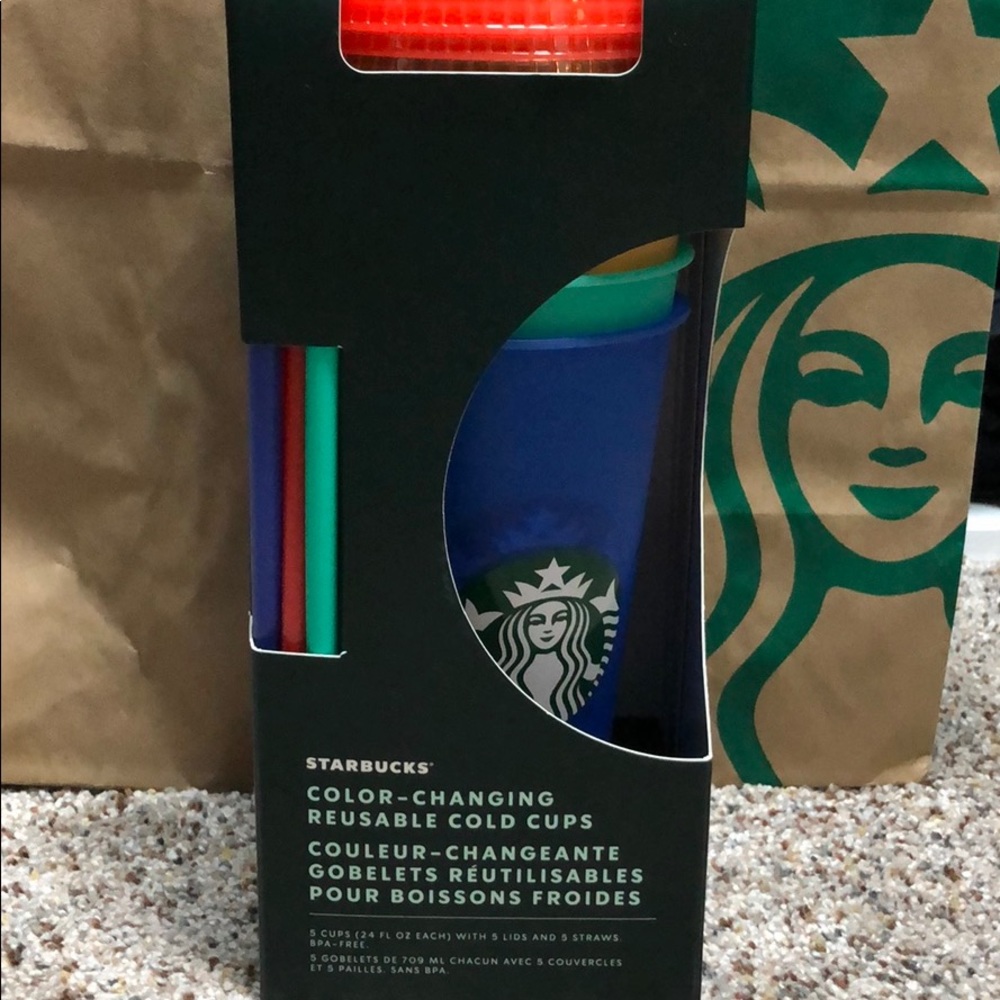 Starbucks color-changing reusable cold cup set